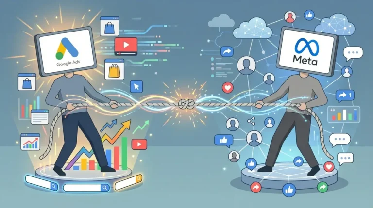 Tog of war between Google ads and meta ads