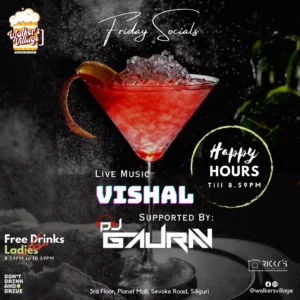 Product poster at a pub in Siliguri