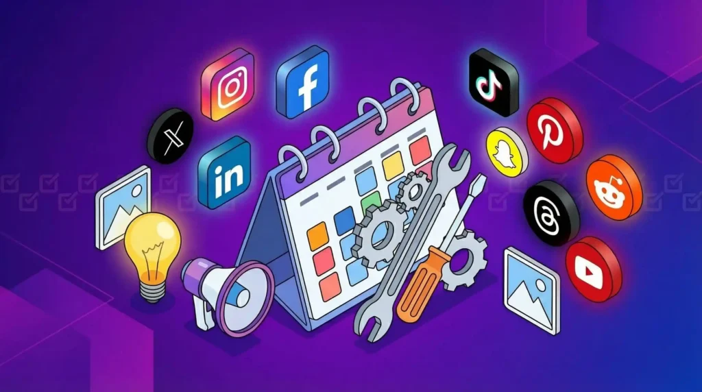 Scheduling post in social media marketing