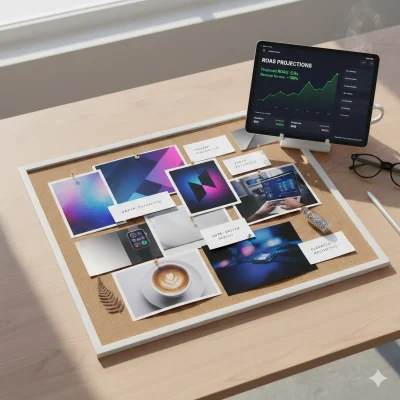 Social Media Marketing related photo of tab and moodboard